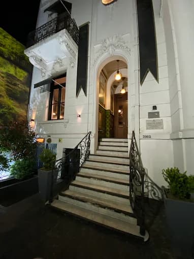 Illuminated Mansion Entrance